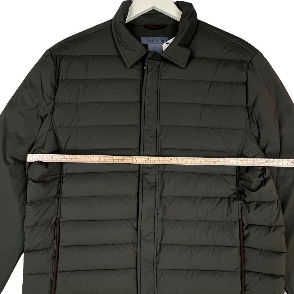 Dylan Gray Men Olive Green Shift Down Full-Zip Quilted Winter Puffer Jacket US L - Picture 5 of 13